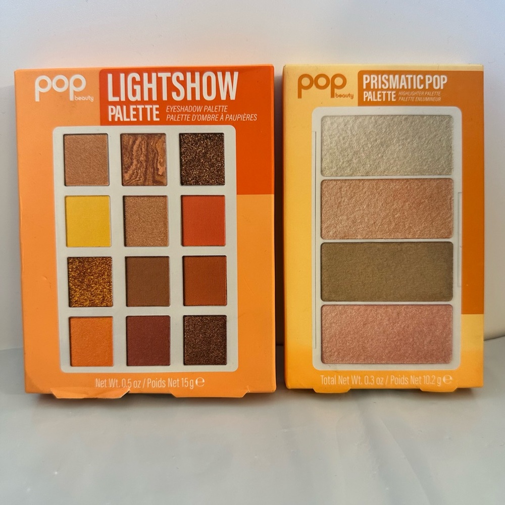 Bundle Prismatic Highlighter Palette & Lightshow Eyeshadow Palette By Pop Beauty